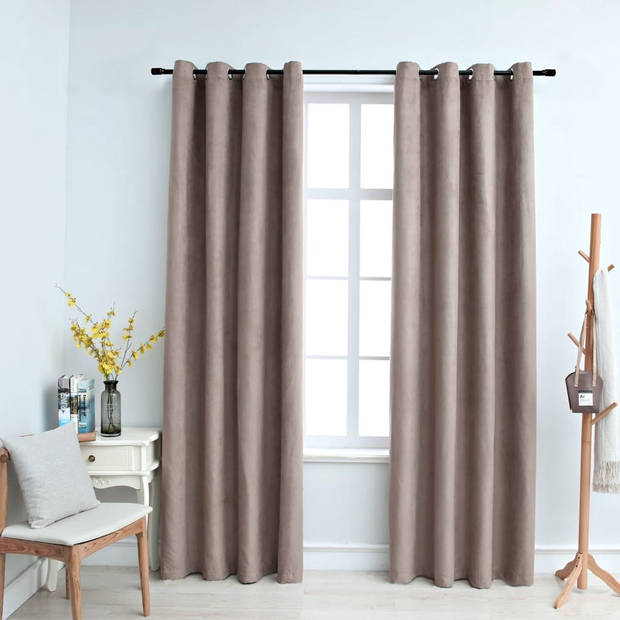 The Living Store Gordijnen - Elegant - Woonaccessoires - 140 x 225 cm -Taupe