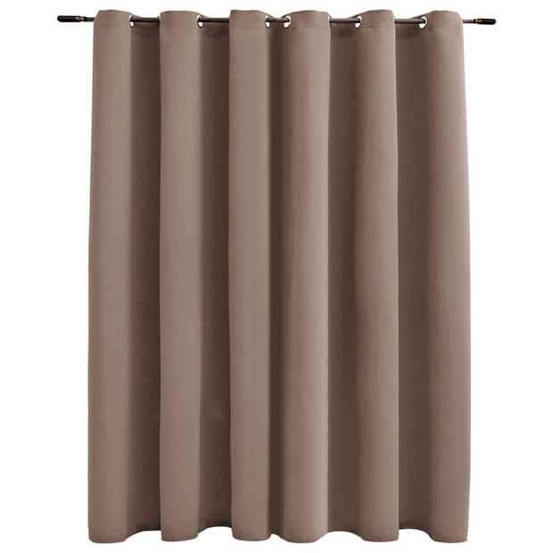 The Living Store Gordijn Taupe 290x245 cm - Metalen Ringen - 100% polyester