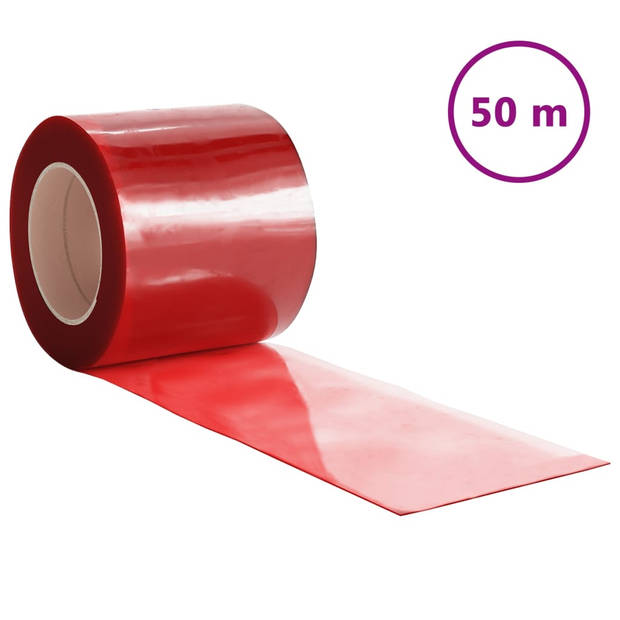 The Living Store Deurgordijn PVC - 200mm x 1.6mm - Rood - Multifunctioneel isolatiegordijn