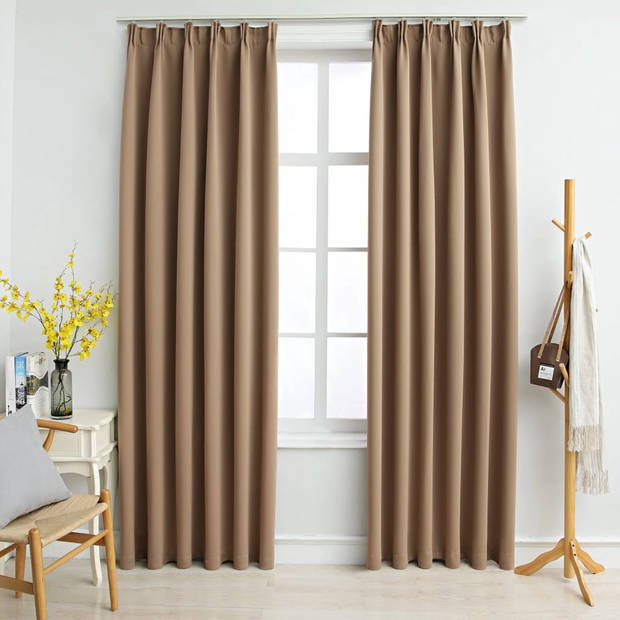 The Living Store Gordijnen Luxe Taupe 140x225 cm - Privacy en Lichtblokkering