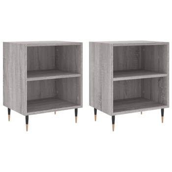 The Living Store Bedkasten - Grijs Sonoma Eiken - 40 x 30 x 50 cm - Duurzaam materiaal