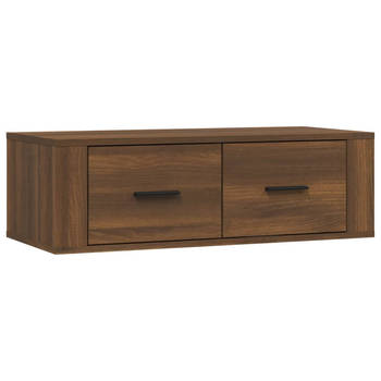 The Living Store Hangend TV-meubel - 80 x 36 x 25 cm - Bruineiken - Duurzaam - ruimtebesparend