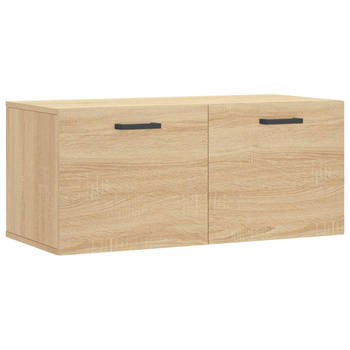 The Living Store Wandkast - Wandgemonteerd - Sonoma Eiken - 80 x 36.5 x 35 cm - Duurzaam materiaal