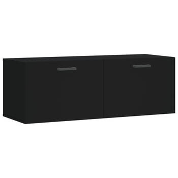 The Living Store Wandkast Zwart - 100 x 36.5 x 35 cm - Duurzaam bewerkt hout