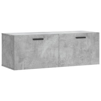 The Living Store Wandkast Betongrijs - 100x36.5x35 cm - Decoratieve opbergkast - Duurzaam materiaal