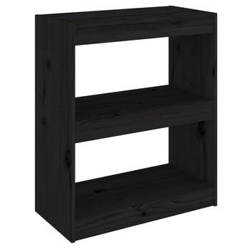 The Living Store Boekenkast - Massief Grenenhout - 60 x 30 x 71.5 cm - Zwart