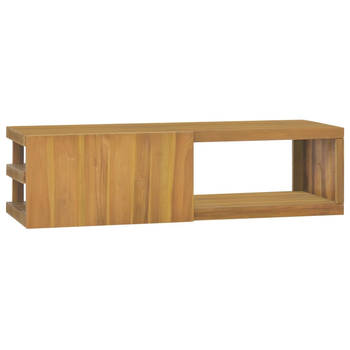 The Living Store Badkamerwandkast 110x40x30 cm massief teakhout - Kast