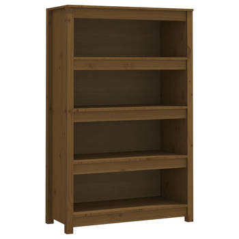 The Living Store Boekenkast - Grenenhout - 80 x 35 x 126 cm - Honingbruin