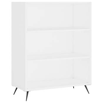 The Living Store Boekenkast Wit - 69.5 x 32.5 x 90 cm - Stevig bewerkt hout en metaal