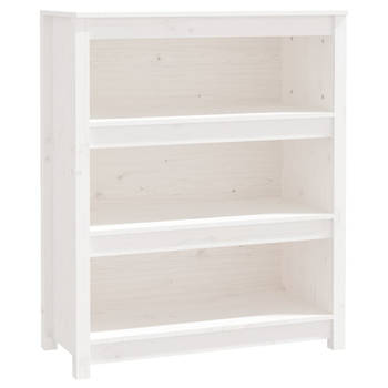 The Living Store Boekenkast 80x35x97 cm massief grenenhout wit - Kast