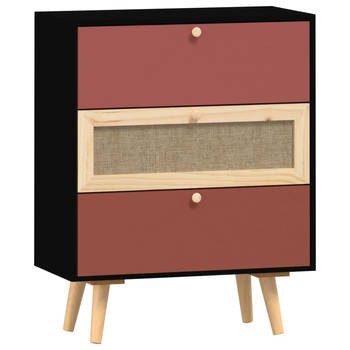 The Living Store Dressoir Classic - bijzetkast - 60 x 30 x 75 cm - bewerkt hout - meubel met 3 lades