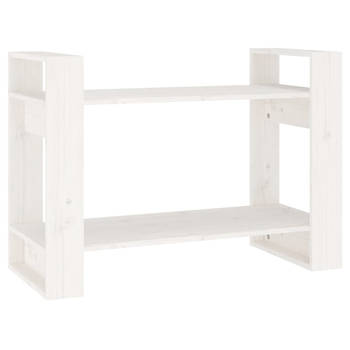 The Living Store Boekenkast Grenenhout - 80 x 35 x 56.5 cm - Wit