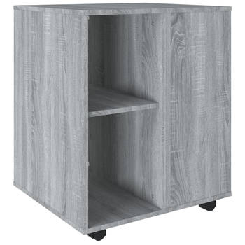 The Living Store Verrijdbare Kast - Grijs Sonoma Eiken - 60 x 53 x 72 cm - Hoogwaardig Materiaal