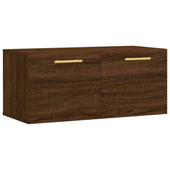 The Living Store Wandkast - Bruineiken - 80 x 36.5 x 35 cm - Duurzaam bewerkt hout