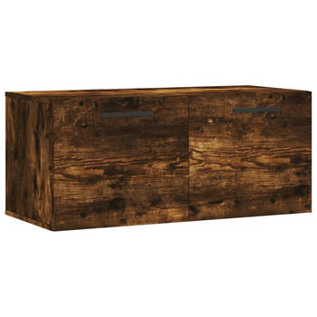 The Living Store Wandkast Smoked Oak Decoratieve meubels - 80 x 36.5 x 35 cm - Duurzaam hout