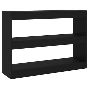 The Living Store Boekenkast Zwart - 100 x 30 x 72 cm - Bewerkt hout