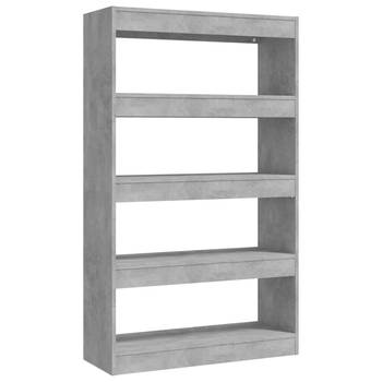 The Living Store Boekenkast Betongrijs - 80x30x135 cm - Houten - Veelzijdig