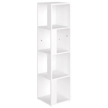 The Living Store Hoekkast - Wit - 33 x 33 x 132 cm - Stevig en stabiel