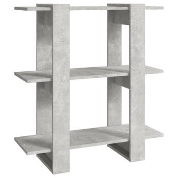 The Living Store Boekenkast Betongrijs 80x30x87 cm - Houten decoratieve opbergkast