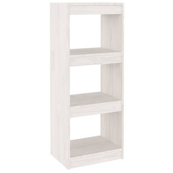 The Living Store Boekenkast Massief Grenenhout - 40 x 30 x 103.5 cm - Wit