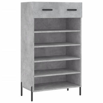 The Living Store Schoenenkast - Betongrijs - 60x35x105 cm - Duurzaam materiaal