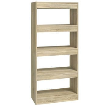 The Living Store Boekenkast Sonoma Eiken - 60 x 30 x 135 cm - Houten Meubel