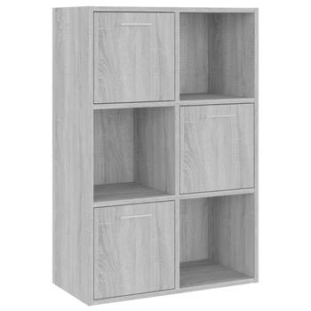 The Living Store Boekenkast - Trendy - Opbergkast - 60x29.5x90 cm - Grijs Sonoma Eiken