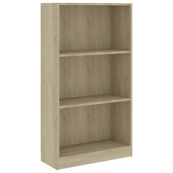 The Living Store Boekenkast - Sonoma Eiken - 60 x 24 x 109 cm - 3-laags ontwerp