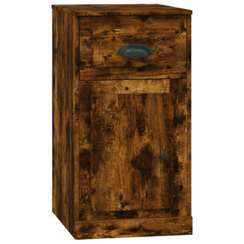 The Living Store Bijzetkast Smoked Oak - 40x50x75cm - Duurzaam hout - Opbergruimte - Stofvrije deur