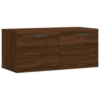 The Living Store Wandkast - bruineiken - 80 x 36.5 x 35 cm - praktisch en decoratief