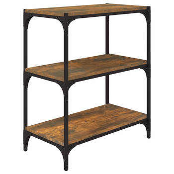 The Living Store Boekenkast - gerookt eiken - 60 x 33 x 70.5 cm - industrieel design