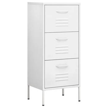 The Living Store Opbergkast 42-5x35x101-5 cm staal wit - Kast