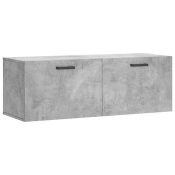 The Living Store Zwevende Wandkast - Betongrijs - 100 x 36.5 x 35 cm - Duurzaam bewerkt hout