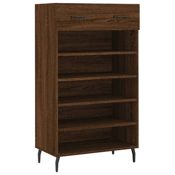 The Living Store Schoenenkast - Bruineiken - 60x35x105 cm - Duurzaam materiaal