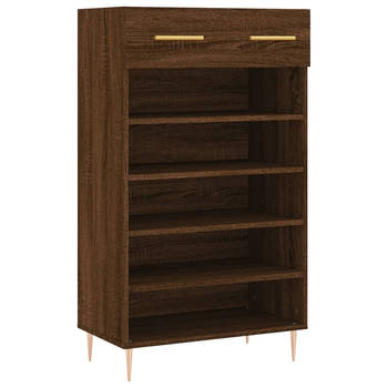 The Living Store Schoenenkast - Elegant - Meubel - 60 x 35 x 105 cm - Bruineiken