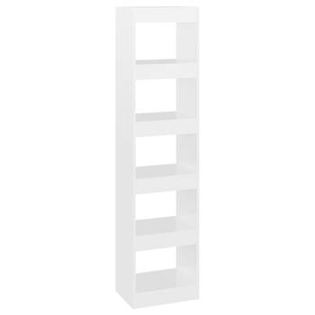 The Living Store Boekenkast - Hoogglans wit - 40 x 30 x 166 cm - Bewerkt hout