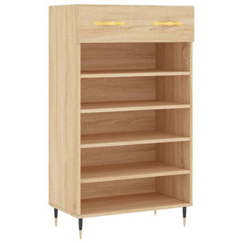 The Living Store Schoenenkast Sonoma Eiken - 60 x 35 x 105 cm - Duurzaam Hout - Stabiele Poten