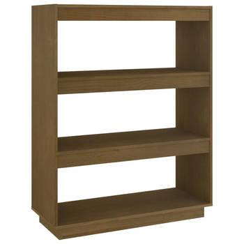 The Living Store Boekenkast Grenenhout - 80 x 35 x 103 cm - Honingbruin