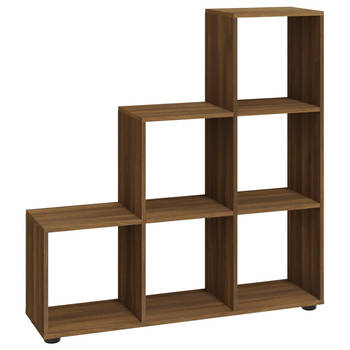 The Living Store Boekenkast - 104 x 29 x 107 cm - Bruineiken - Hoge kwaliteit - 6 vakken