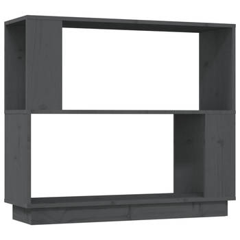 The Living Store Boekenkast - Massief Grenenhout - 80 x 25 x 70 cm - Grijs