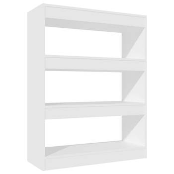 The Living Store Boekenkast - Hout - Wit - 80x30x103 cm - Stabiel - veelzijdig