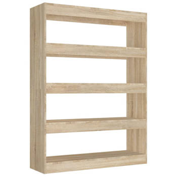 The Living Store Boekenkast Sonoma Eiken - 100 x 30 x 135 cm - Bewerkt hout