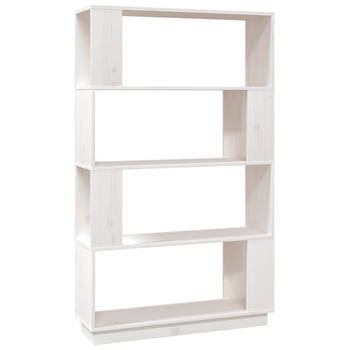 The Living Store Boekenkast - veelzijdig schap - 80 x 25 x 132 cm - Materiaal- massief grenenhout - Kleur- wit