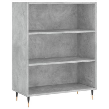 The Living Store Boekenkast Betongrijs - 69.5 x 32.5 x 90 cm - Sterk en stabiel