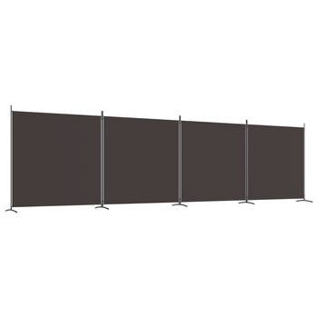 The Living Store Kamerscherm Bruin 4 Panelen - 698 x 180 cm - Inklapbaar