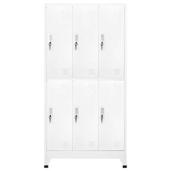 The Living Store Lockerkast - Staal - 90 x 45 x 180 cm - Grijs