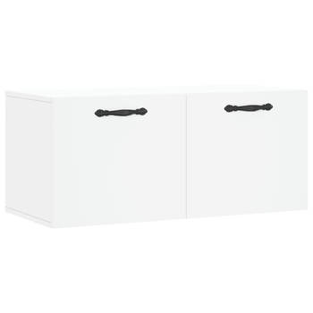 The Living Store Wandkast - Opbergkast - 80x36.5x35 cm - Wit
