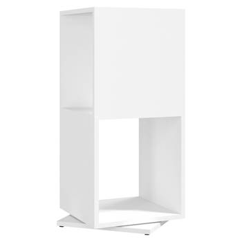 The Living Store Draaibare Kast - Staande Kast - Hoogwaardig Spaanplaat - 34.5 x 34.5 x 75.5 cm - Wit