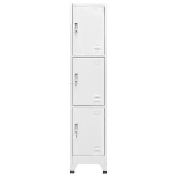 The Living Store Lockerkast - Lockerkast - Afmetingen- 38 x 45 x 180 cm - Kleur- grijs - Materiaal- staal