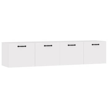 The Living Store Wandkast - Hoogglans wit - 60 x 36.5 x 35 cm - Bewerkt hout